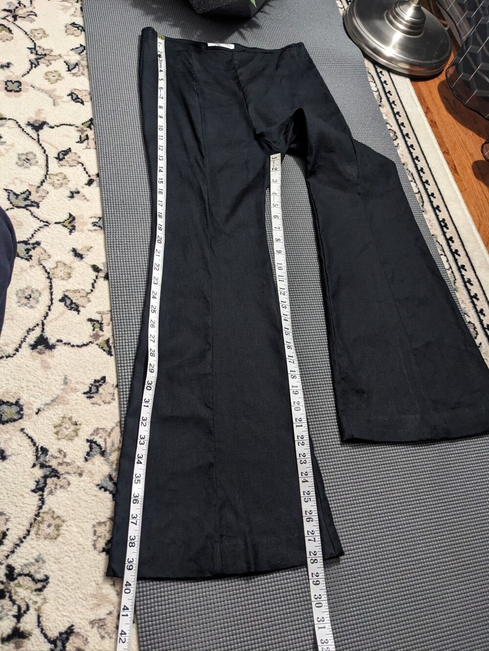 ANTHROPOLOGIE Black Linen Blend Flared Pants - Picture 8 of 11